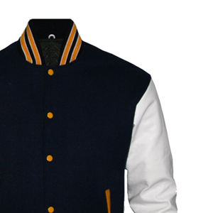 Veste de baseball en chenille de laine avec logo personnalisé pour hommes, veste vintage à manches en cuir, veste de baseball pour hommes - Product Image 5