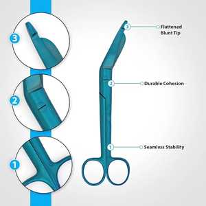 Ciseaux courbes de style Lister de 14,5 cm / 5,5 pouces |   Acier inoxydable |   Manuel |   Une lame de sécurité à pointe arrondie |   OEM Craft Chirurgie Générale - Product Image 2
