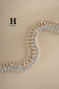 Pulsera de Diamantes de Corte Marquesa de Lujo, Joyería Elegante de Oro de 18K para Bodas, para Mujer - Product Image 3