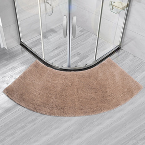 Alfombra de Baño en Forma de U de Algodón con Base de Goma, Color Sólido, Diseño Moderno y Minimalista para Área de Ducha - Product Image 4