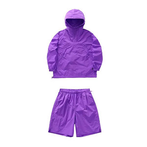 Custom Embroidery Logo Men's Windbreaker <b>Short</b> Set Breathable Nylon Hooded Collar <b>Jacket</b> and <b>Shorts</b> Two Piece Outfit Lightweight - Product Image 2
