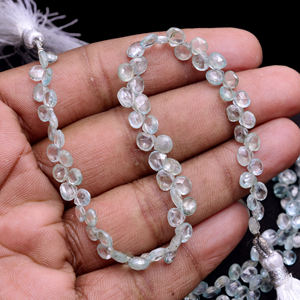 Perles de zircon naturel de qualité supérieure, facettées en forme de cœur, bleu ciel, pour la fabrication de bijoux, bracelet de guérison par les cristaux, collier, troisième œil - Product Image 3