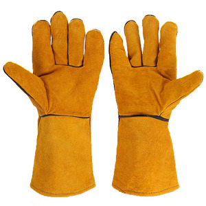 ถุงมือหนังสำหรับงานเชื่อม แขนยาว สีแดง ป้องกันความร้อน สำหรับผู้ชาย - Product Image 2
