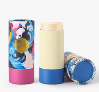 Tube de déodorant en carton imprimé sur mesure de 15 ml avec bouchon ajusté et finition dorée pour stick déodorant naturel