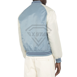 High Quality Custom Logo Satin <b>Jacket</b> Men Cool Style Patch Logo Casual Outdoor Professional College Team Wear Fur <b>Leather</b> - Product Image 3