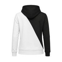 Sweat-shirt à capuche zippé intégral pour femme, personnalisé, noir et blanc, à deux empiècements croisés, color block, manches longues, style décontracté pour sororité