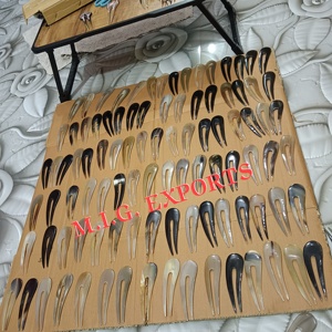 Buffalo Natural Black Horn <b>Hair</b> <b>Pins</b> Forks-Eco-Friendly DIY Modern Handmade Antique Imitation Folk Art <b>Wedding</b> - Product Image 3