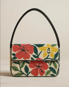 Bolsos de Mano de Cuero Genuino con Estampado Bohemio Vintage, Elegantes, para Mujer, con Cadena, para Compras - Product Image 6