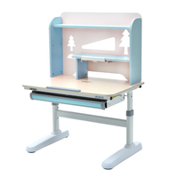 Bureau d'étudiant ergonomique réglable en métal avec tiroirs de rangement et surface inclinable pour l'école, la chambre ou la maison