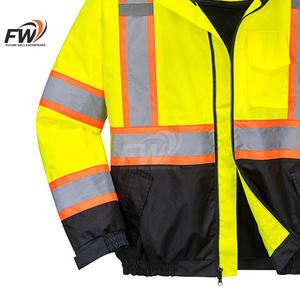 Vêtements de travail haute visibilité pour hommes, veste de travail réfléchissante de sécurité, veste d'hiver de chantier - Product Image 2