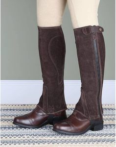 Custom Genuine Leather Case Horse Riding <b>Half</b> <b>Chaps</b> Durable Soft Cowhide Equestrian Leg Armor Protectors Zip Bags LHC-0033 - Product Image 4