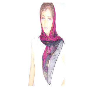Luxury Nylon <b>Chiffon</b> Printed Designer <b>Scarf</b> Elegant Lightweight Fashion Wrap Soft Floral Pattern Shawl for Women Stylish Neck - Product Image 2