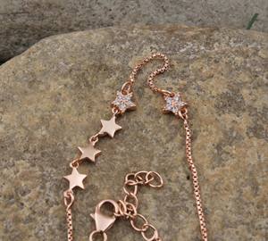 Collar con Colgante de Estrella Vintage de Plata de Ley 925, Chapado en Platino, con Circonitas Brillantes, Joyería Unisex para Aniversario - Product Image 3