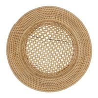 Assiette de présentation en rotin faite à la main en gros Réglage de table léger rustique naturel parfait pour l'industrie hôtelière