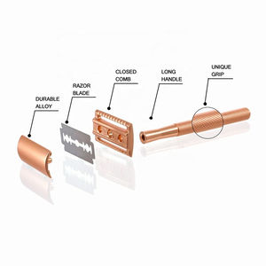 Kaamir Instruments - Maquinilla de Afeitar Clásica de Seguridad con Hoja y Mango de Acero Inoxidable para el Cuidado Facial, Corporal y del Área del Bikini para Hombres - Product Image 3