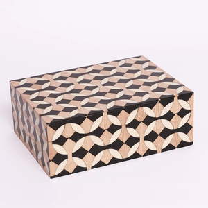 Caja de Joyería Rectangular de Lujo con Incrustaciones de Hueso, Diseño Clásico en Relieve, Patrón Sólido, Hecha a Mano en India, Color y Tamaño Personalizables, con Tapa - Product Image 6