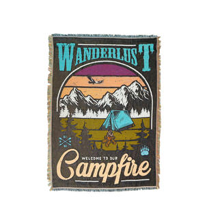 Couverture en coton portable HYUGA pour les aventures en plein air, utilisation par temps froid, camping et randonnée - Style bohème unisexe 172 cm * 122 cm - Product Image 1