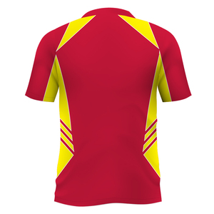 เสื้อโปโลผู้ชายสีแดงเหลือง แขนสั้น แห้งเร็ว ผ้าถัก สไตล์สปอร์ต - Product Image 2
