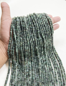 Perles de qualité supérieure, faites à la main, en émeraude verte naturelle, facettées, forme Hieshi Tyre, brin de 12 pouces, pour bracelet, collier, bijoux - Product Image 2