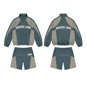 Ensemble de survêtement coupe-vent à capuche de dernière génération pour adultes, veste et short de sport haut de gamme en deux pièces - Product Image 2