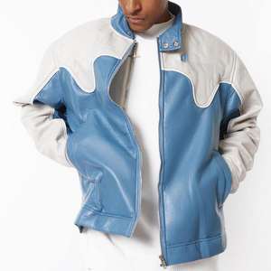 Chaqueta de Cuero Genuino para Hombre OEM 2026, Personalizada, Impermeable, Elegante, con Bordado Chenille, Gruesa, para Invierno y Primavera - Product Image 2