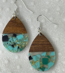 Boho Natural Wood Epoxy Resin Drop Earring For Party Event <b>Wedding</b> Ethnic Women Fashion Dangle Trendy Party Jewelry <b>Accessories</b> - Product Image 6