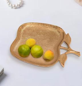 ถาดผลไม้โลหะทำมือพร้อมลายใบไม้แกะสลัก สำหรับมอบเป็นของขวัญและเสิร์ฟ - Product Image 3