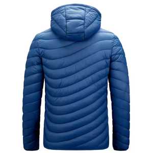 Chaqueta Acolchada con Capucha para Hombre, Invierno, Delgada, Relleno de Poliéster, Cortavientos, Casual, Cierre Frontal con Cremallera, Diseño con Bloques de Color, Corte Regular, Exterior de Algodón - Product Image 2