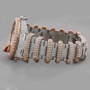 Reloj Automático Mecánico Seiko con Cristal de Zafiro, Diamantes, Acero Inoxidable de Dos Tonos, Estilo Hip Hop, Resistente al Agua 10 Bar - Product Image 3