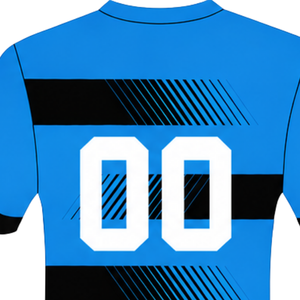 Sky Blue Black Rugby <b>Jersey</b> <b>Short</b> Sleeve Crew Neck Striped Team Uniform Custom Breathable Training Performance Athletic Sports - Product Image 4