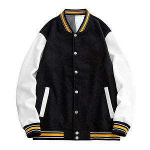 Best Quality Streetwear Men's Loose Fit Blank <b>Plain</b> <b>Varsity</b> <b>Jacket</b> Pullover Winter Letterman <b>Jackets</b> - Product Image 1