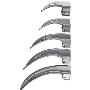 Ensemble de laryngoscopes à fibres optiques Macintosh, cinq lames courbées, construction en acier inoxydable, éclairage manuel, certifié CE, usage hospitalier - Product Image 5