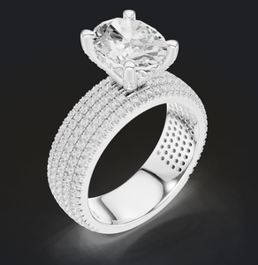 Anillo de Compromiso de Oro Sólido de 14 Quilates de la Mejor Calidad, con Diamantes Completos, Corte Brillante de 2 Quilates, Chapado en Rodio, Lujoso, Certificado por IGI, para Mujer - Product Image 3