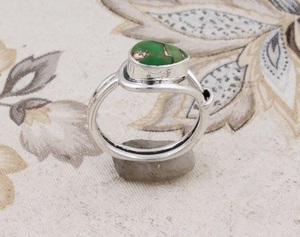 Natural Composite <b>Turquoise</b> <b>Ring</b> 925 Sterling Silver Cabochon Gemstone Handmade Bohemian Jewelry - Product Image 3