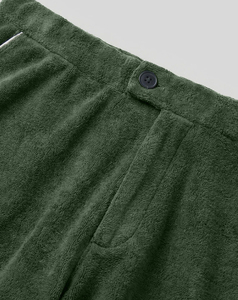 Mens Green Front Logo High Street Style Elastic Waist Summer Shorts Breathable Solid Color Polyester/Cotton 280g Low MOQ 2026 - Product Image 2
