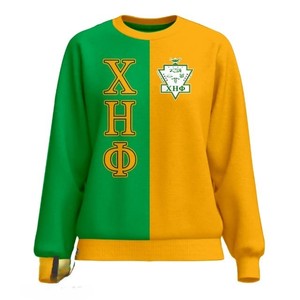 Suéter Amarillo de Punto Chi Eta Phi para Hombre, Corte Regular, Cuello Redondo, Estampado de Letras, Informal, para Otoño - Product Image 5