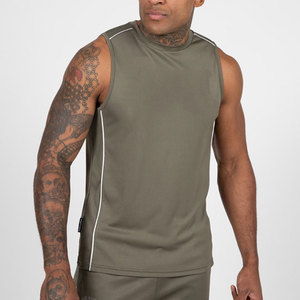 New Fitness Tank Top Men's <b>Compression</b> Breathable Quick Dry Material Polyester/Cotton High Stretchy Anti-Shrink Sleeveless Crew - Product Image 1