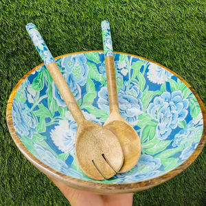 Cuencos de madera de diseño de lujo para servir con hermoso trabajo de esmalte de Artisan Craft para fiestas - Product Image 6