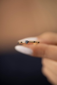 Anillo minimalista para mujer, plata de ley 925, chapado en oro de 14 quilates, joyería hecha a mano, regalo para ella, mamá, hermana - Product Image 4