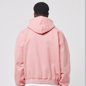 Digital Print Logo <b>Zip</b> <b>Up</b> Hoodies Loose 365g Batwing Sleeve Solid Color Double-ended Zipper Hoodie Streetwear - Product Image 2