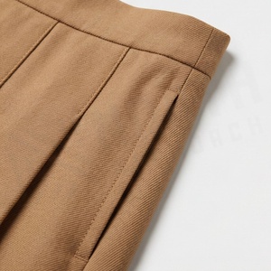 Jupe courte plissée pour femme, couleur unie, taille élastique, 100% polyester, confortable, style toutes saisons - Product Image 5