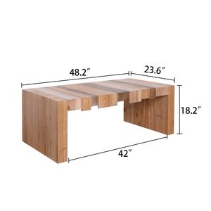 Tavolino da Salotto Rettangolare Elegante da 122,4 cm, Design Rustico Moderno, Perfetta Combinazione di Fascino e Stile - Product Image 6
