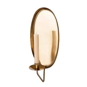 Bougeoir en métal, laiton, plaqué or, brillant, décor à la maison, bougie murale, meilleure vente - Product Image 1