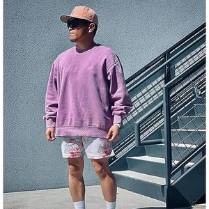 กางเกงขาสั้นออกกำลังกายลายพรางแบบกำหนดเองสำหรับผู้ชาย พิมพ์ลายโลโก้ด้วยเทคนิค Sublimation ผ้าฝ้ายเนื้อหนา กางเกงวิ่งมีเชือกผูก เอวสม็อค ชุดกีฬาฟิตเนส - Product Image 3