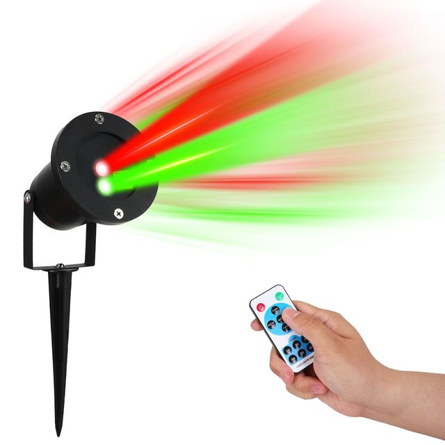 Outdoor IP44 Waterproof Black Firefly Landscap Projector 12 Speeds 6Hrs Timer 3 Modes Red Green Laser Light for Parties