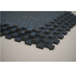 Nhà cung cấp bán buôn chấp nhận sản xuất theo đơn đặt hàng (OEM), thảm ghép EVA thân thiện với môi trường, bề mặt cao su, dùng cho phòng tập thể dục tại nhà, huấn luyện cá nhân, màu xanh đen - Product Image 5