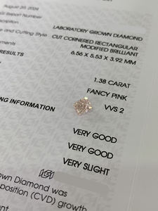 Diamantes Sueltos Rosa Fantasía de 1.38ct, Corte Radiante, Claridad VVS, Cultivados en Laboratorio HPHT CVD, Certificados por IGI, Perforados con Láser, para Joyería, Venta al Por Mayor - Product Image 5