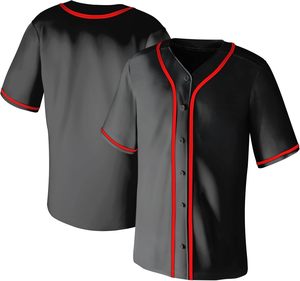 Maillot de baseball à col en V et manches courtes, séchage rapide, en polyester, style décontracté et sportif pour l'été - Product Image 2