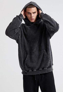 Sweat à capuche décontracté style vintage pour homme et femme, en coton délavé, coupe ample, idéal printemps-automne, qualité OEM économique - Product Image 4