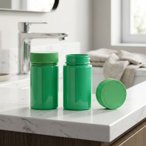 8 oz Wide Mouth <b>Plastic</b> <b>Jars</b> with Lids Round PET <b>Plastic</b> Clear Childproof Cap for Supplements, Vitamins and Candy Packaging - Product Image 2